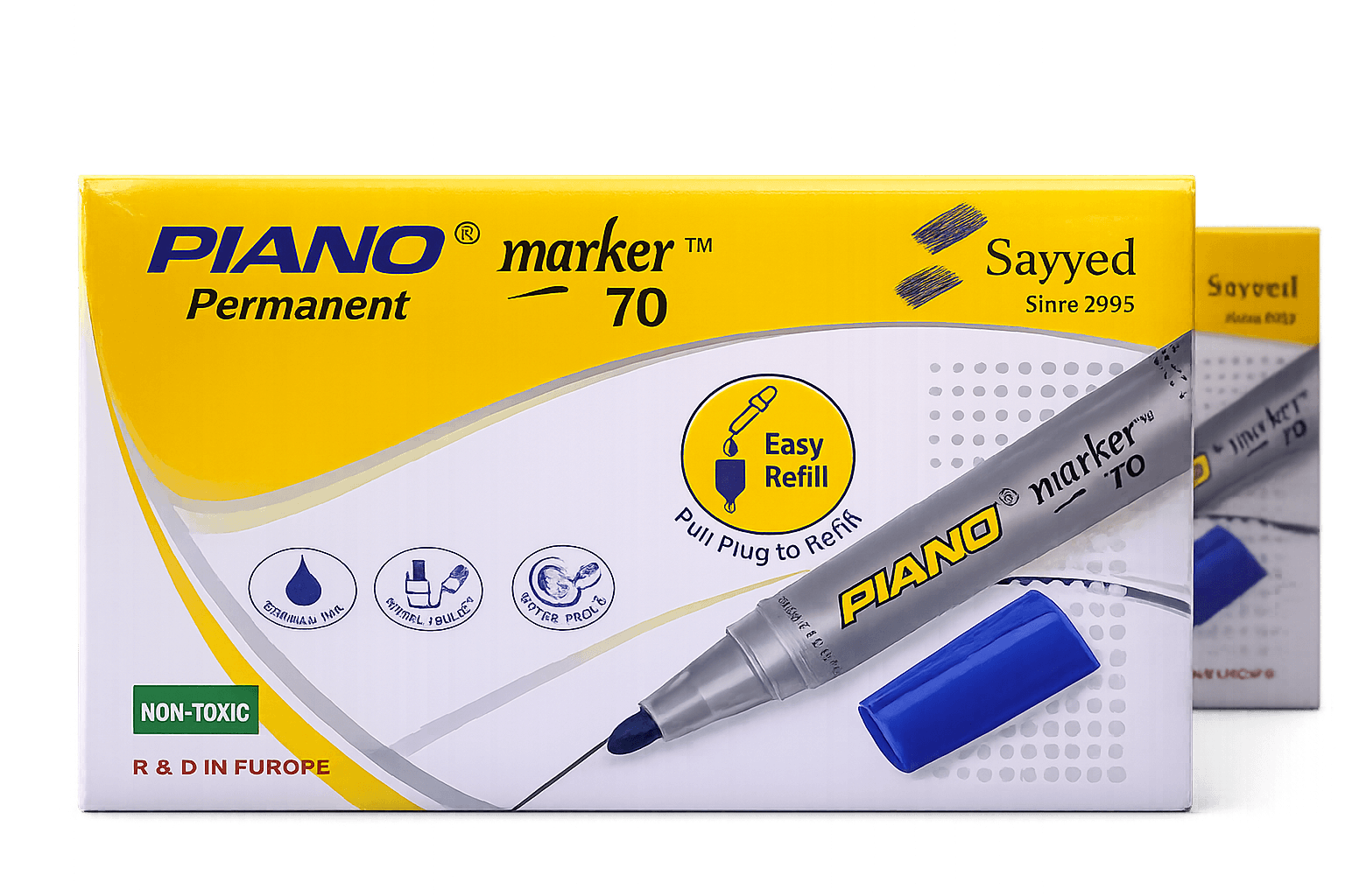 Piano Permenant Marker Pack of 12