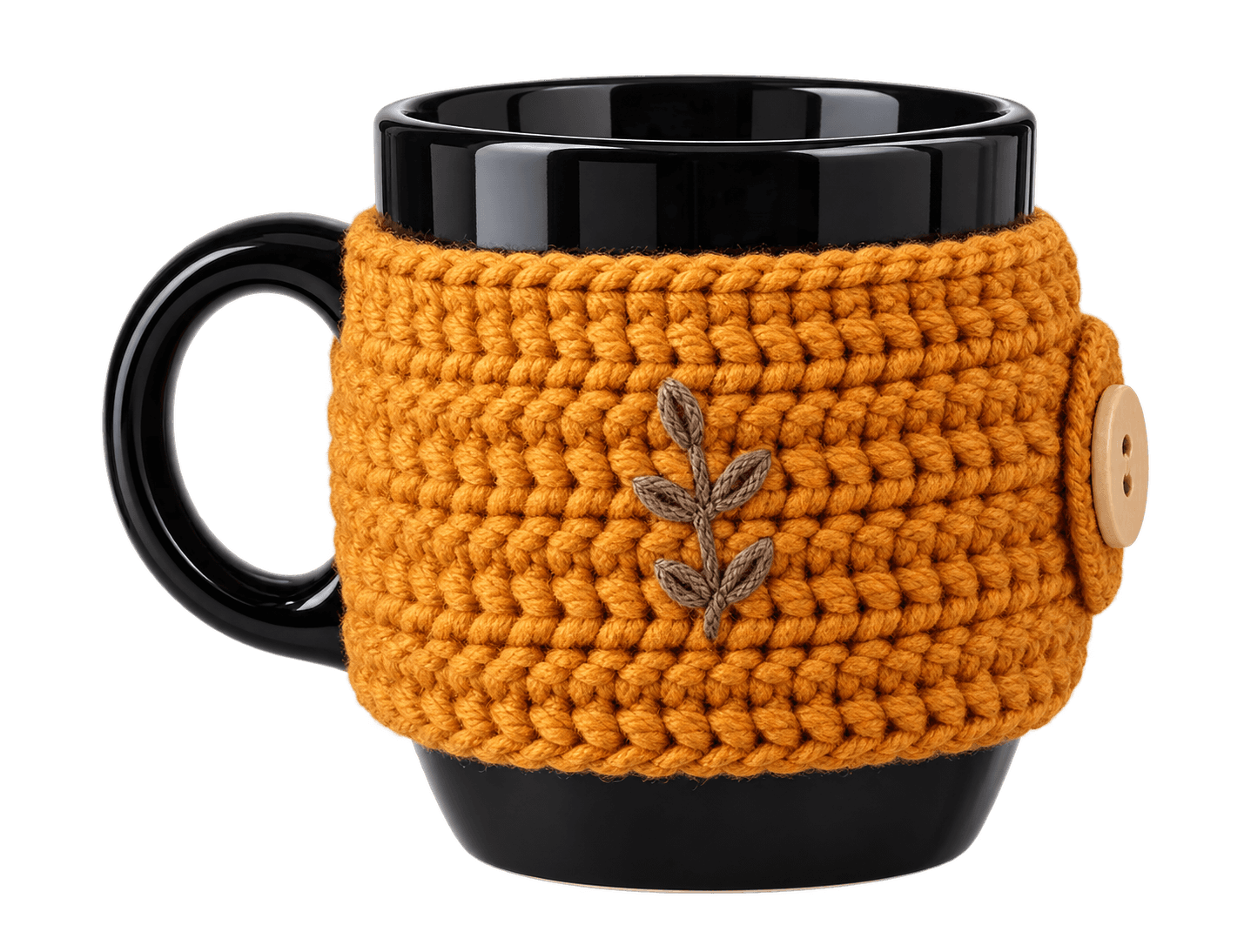 Mug with crochet cover