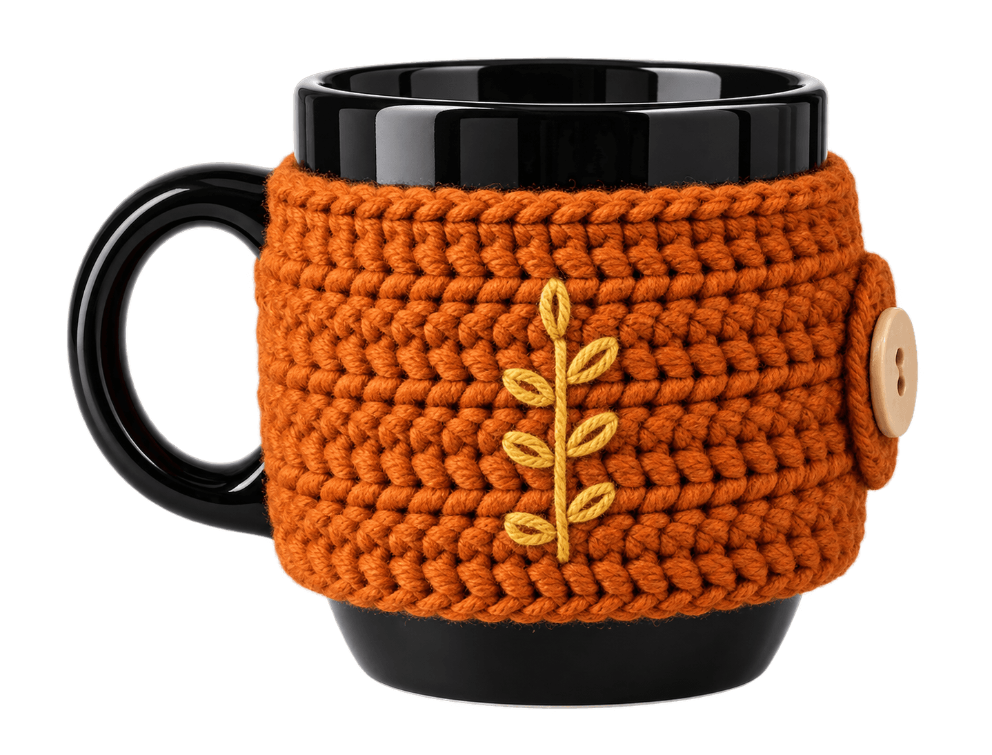Mug with crochet cover