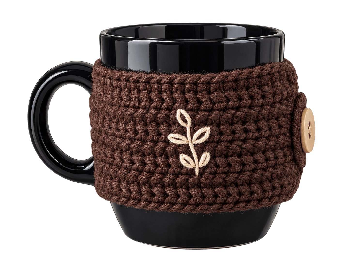 Mug with crochet cover